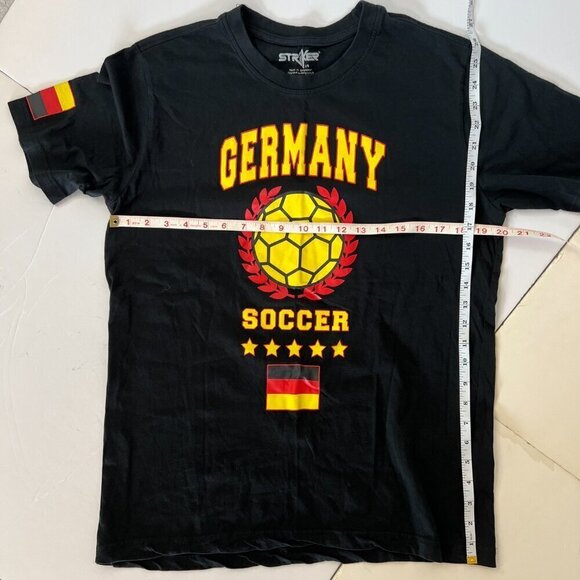 Germany Soccer Black Yellow Red Sports‎ Fan Novelty T-shirt by Striker Sz L - Picture 9 of 9